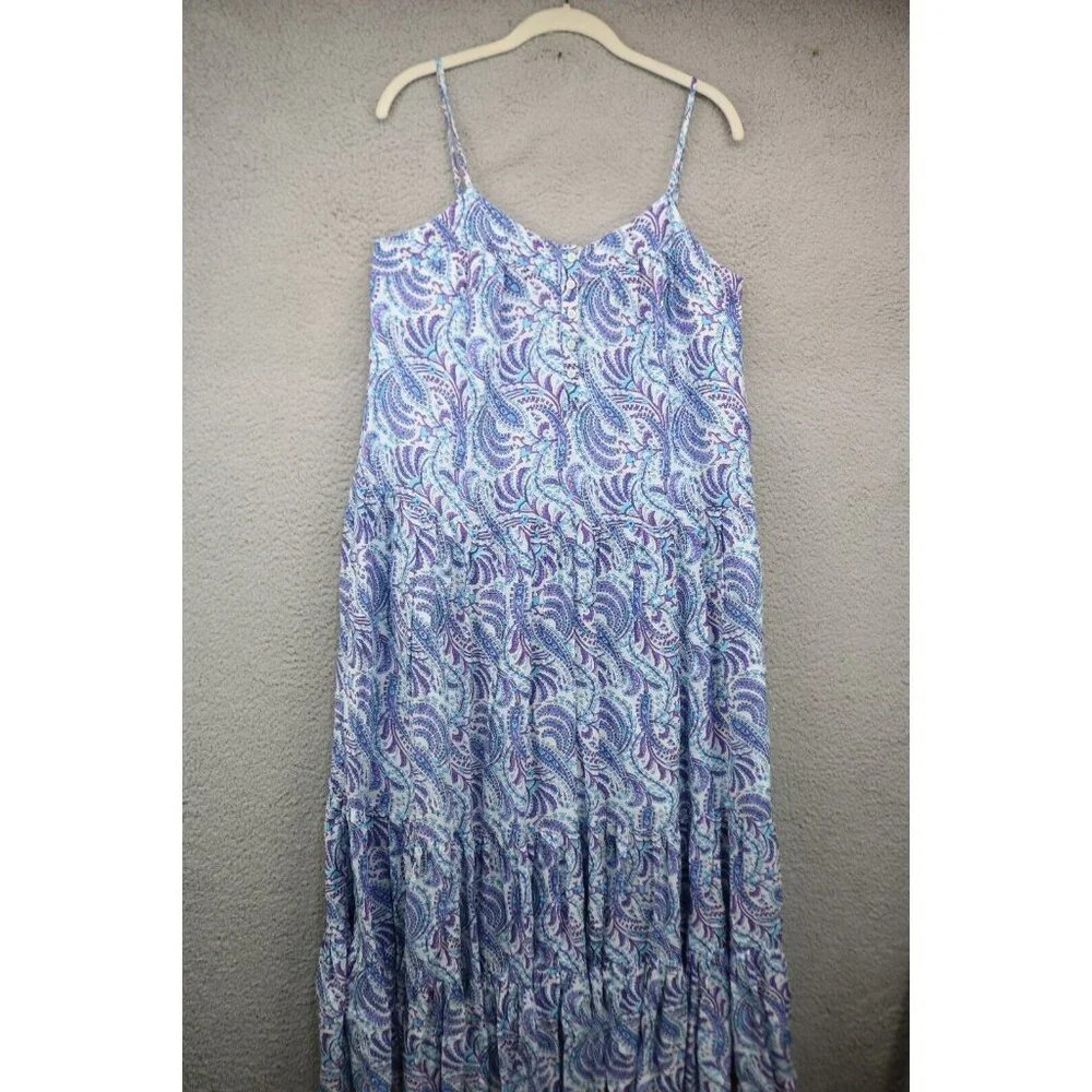 J. Crew Tiered Maxi Sundress-Size Small-Beachy-Purple Paisley‎